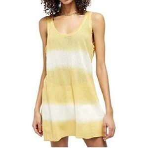 We The Free Womens Yellow Striped Sleeveless Scoop Neck Mini Shift Dress Size S